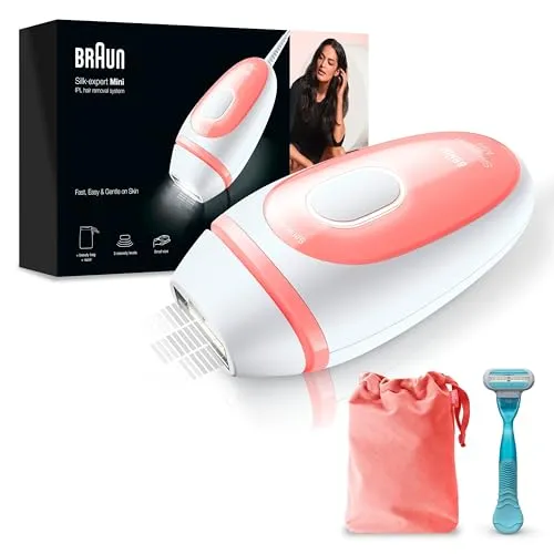 Braun IPL Silk Expert Pro Mini Haarentfernungsgerät - IPL-System für Damen mit sichtbarer Haarentfernung in nur 3 Monaten. Kompaktes Design und inklusive Reise-Etui für die Anwendung unterwegs.
