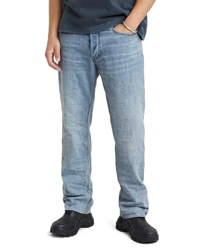 G-STAR Herren Dakota Regular Straight Jeans Blau - Herren-Jeanshosen mit 5-Pocket-Design und Knopfverschluss für optimalen Tragekomfort und einen originellen Look. Ideal für lässige Outfits.