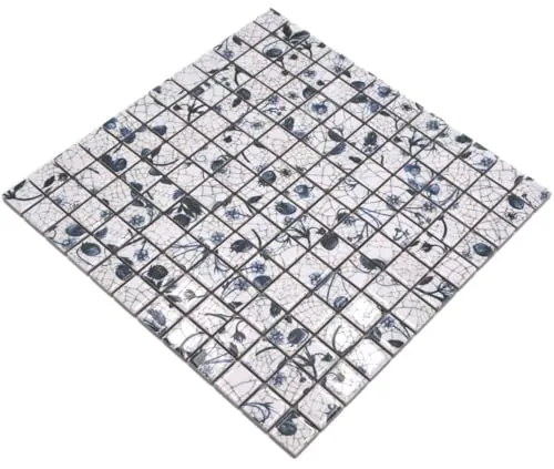 Retro Vintage Mosaik Fliese Keramik weiß blau Strawberry für WAND BAD WC DUSCHE KÜCHE FLIESENSPIEGEL THEKENVERKLEIDUNG BADEWANNENVERKLEIDUNG WB18D-1404