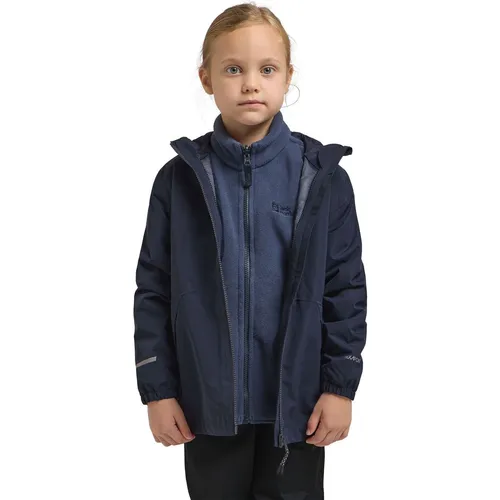 Jack Wolfskin Unisex Kinder Iceland 3in1 - Wetterfeste Funktionsjacke - Funktionsjacke für Kinder, wasser- und winddicht mit atmungsaktiver Fleece-Innenjacke, ideal für jedes Wetter und Abenteuer.