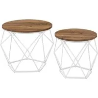 VASAGLE Couchtische-Set braun - Mehrzwecktische, stilvolles Set aus 2 Couchtischen in verschiedenen Größen, aus robusten Materialien für Flexibilität und einladende Atmosphäre.
