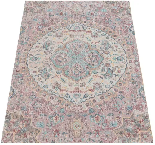 Paco Home Teppich Torres 271, rechteckig, Höhe: 8 mm, Kurzflor, Orient-Optik, Vintage Design, In- und Outdoor geeignet