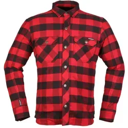 Modeka Nooner Motorrad Hemd, rot/schwarz, 2XL - Schutzjacke in rot/schwarz, zertifiziert nach EN 17092:2020 Schutzklasse A für maximalen Fahrerschutz.