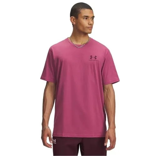 Under Armour Sportstyle Left Chest S/S Funktionsshirt Gr. L - Rosa - Trainingsbekleidung in Rosa, Größe L - Regular; ideal für Sport und Freizeit, aus 60% Baumwolle und 40% Polyester für höchsten Tragekomfort.