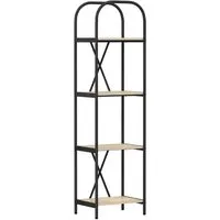 vidaXL Regal Sonoma-Eiche 40 x 30 x 146 cm - Modernes Bücherregal aus hochwertigem Holzwerkstoff mit 4 Regalen, ideal für Bücher und Deko. Schlanker Look und stabile Stahlbeine sorgen für Sicherheit und Stil in jedem Raum.