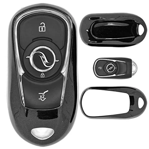 Keyless Auto Schlüssel Cover Hülle Smartkey Hartschale Schwarz Kompatibel mit Opel Astra K Corsa E Zafira Insignia B