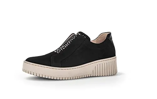 Gabor Damen Low-Top Sneaker, Frauen Halbschuhe,Wechselfußbett,Best Fitting,sportlich,straßenschuhe,Strassenschuhe,schwarz (dust),39 EU / 6 UK