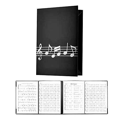 LAMEK Notenordner 4-seitig Aufklappbar, Faltbar und Schwarz von LAMEK