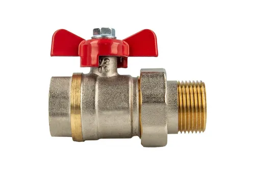 Tecuro - Kugelhahn Mit Verschraubung G 3/4 Zoll X Innengewinde Rp 3/4 Zoll - Messing Vernickelt