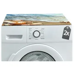 Tabletop Antirutschmatte Waschmaschinenauflagen 2 Stk. Maritim 60 cm Textil-Finish waschbar, 2-St., Rutschfeste Gummi Unterlage als Trockner Waschmaschinen-Abdeckung blau