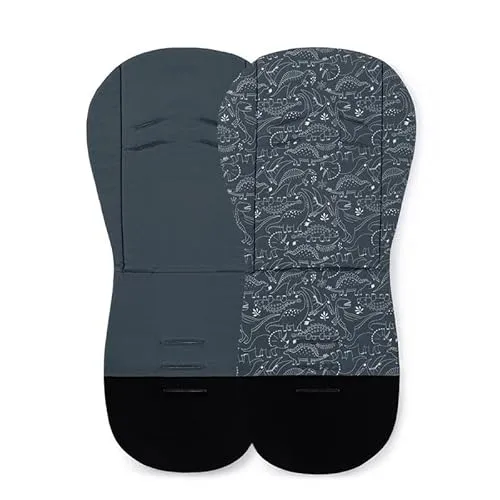 Petite&Mars Foamy memory foam liner * Sitzeinlage * Universal Sitzauflage für Kinderwagen, Buggy * Anti-Stoß * Baumwolle (Anthracite Dino)