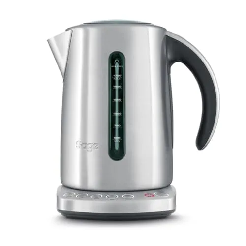 Sage - The Smart Kettle - Wasserkocher mit 1,7L Fassungsvermögen und 2400 Watt, bietet 5 Temperatur-Einstellungen für perfekten Tee und Kaffee sowie eine 20-Minuten-Warmhaltefunktion.