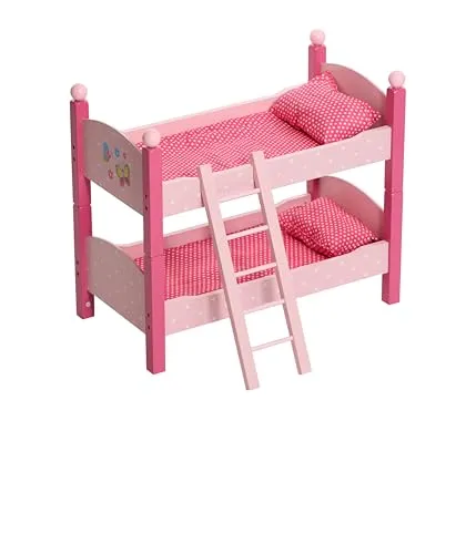 Bayer Chic 2000® Puppenbett Doppelstockbett – Papilio Pink Rosa - Möbel für Minipuppen mit flexiblem Design: Nutze es als Etagenbett oder zwei Einzelbetten – ideal für Puppen bis 48 cm und fördert die Kreativität deines Kindes!