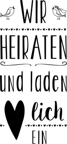 Heyda Stempel HEYDA 211800014 Stempel Hochzeit Wir heiraten Holz matt lackiert