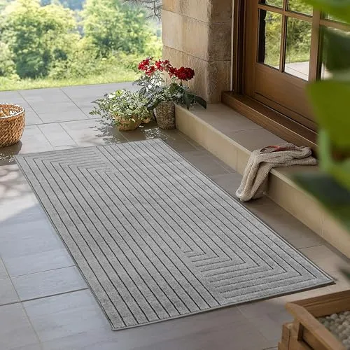Carpetsale24 Outdoor Teppich 80x150 cm - Vielseitiger Kurzflor-Teppich mit Hoch-Tief-Effekt, ideal für Wohnzimmer, Schlafzimmer oder Outdoor-Bereich. Pflegeleicht, waschbar und strapazierfähig – perfekt für Haushalte mit Kindern und Haustieren.