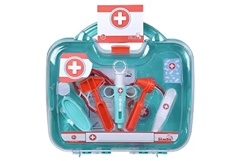 Simba Großer Doktorkoffer, transparenter Deckel, 10 Teile, 30x28cm, ab 3 Jahre