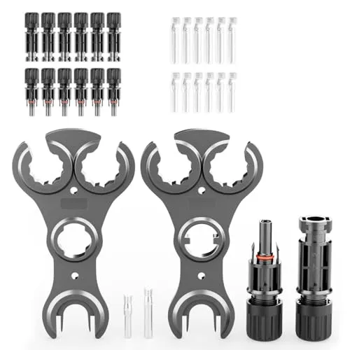 deleyCON Solarstecker 6 Paar - PV4 Solar Stecker Männlich Weiblich 1500V & Werkzeug - IP68 Wasserdicht - Für Solaranlage, Solarpanel, Photovoltaik (PV) Anlage - Für 2,5mm² bis 6mm² Solar Kabel