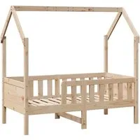 vidaXL Kinderbett Hausbett 80x160 cm aus Massivholz - Rustikales Kinderbett im Haus-Design aus stabilem Kiefernholz, mit Seitengittern für Sicherheit und viel Platz für kreative Dekorationen. Ideal für Abenteuerträume!