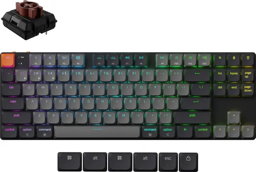 Keychron K1X-B3 Mechanische Tastatur – USB & Bluetooth, RGB-LED, Grau