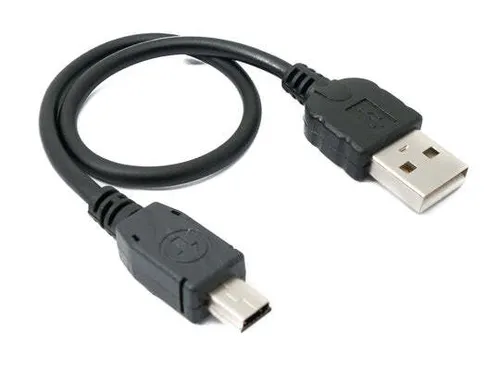 USB 2.0 Kabel 25 cm Mini B Stecker zu Typ A Stecker Adapter in Schwarz