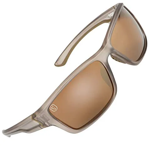 Fox Sunglasses - Polarisationsbrille, Modell:Trans Khaki Rahmen/braune Gläser