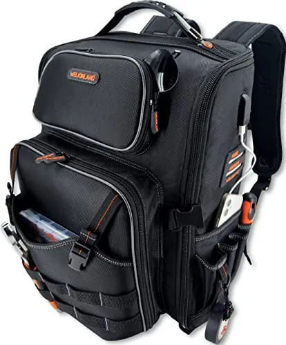 WELKINLAND Vollständig geöffneter Werkzeugrucksack, Werkzeugrucksack für Herren, Werkzeugrucksäcke für Elektriker, Werkzeug-Rucksack