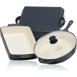 Mahlzeit 3-teiliges Gusseisen Set | Kochset in Blue Berry