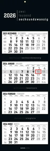 Alpha Edition | 4-Monatskalender Black 2026 in schwarz von Neumann Verlage GmbH & Co