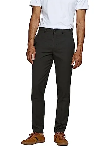 JACK & JONES Herren Jprfranco Trouser Noos Tuxedo-Hose, Schwarz, 50 EU - Wanderhosen mit elegantem Tuxedo-Look, bieten ein angenehmes Tragegefühl und weiche Haptik für stilvolle Outdoor-Aktivitäten.