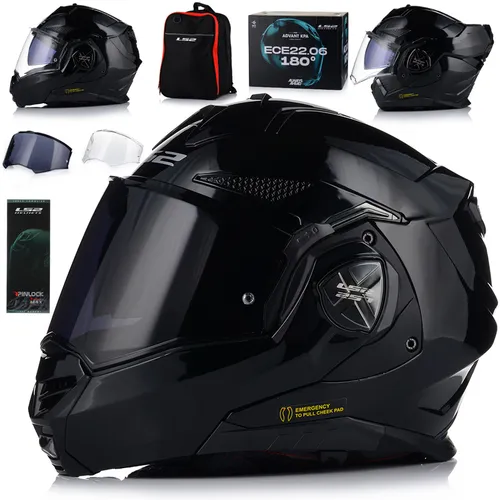LS2 FF901 Advant X Solid Klapphelm, schwarz, 3XL für Männer