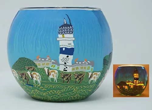 CBK-MS Windlicht Leuchttürme Teelicht Leuchtglas Leuchtturm Teelichthalter Kerzenhalter