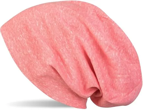 styleBREAKER Unisex Stoff Beanie Mütze einfarbig, leicht und weich, Longbeanie Slouch Beanie 04024018, Farbe:Apricot meliert