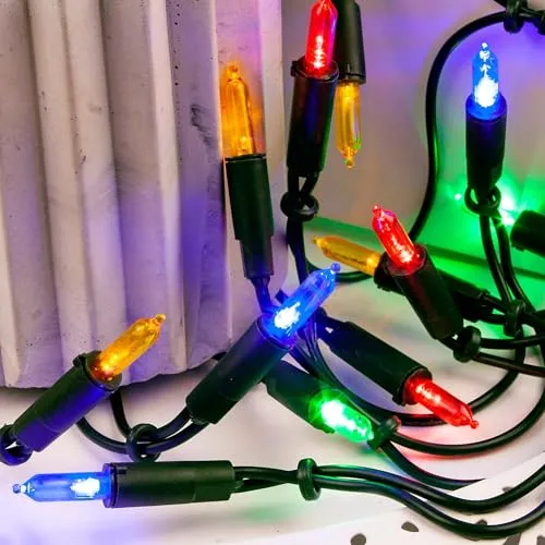 hellum Innen Lichterkette 100 bunte Lichter - Weihnachtsbeleuchtung, 14,85m lang mit grünem Kabel, ideal für festliche Stimmung und gemütliche Abende.