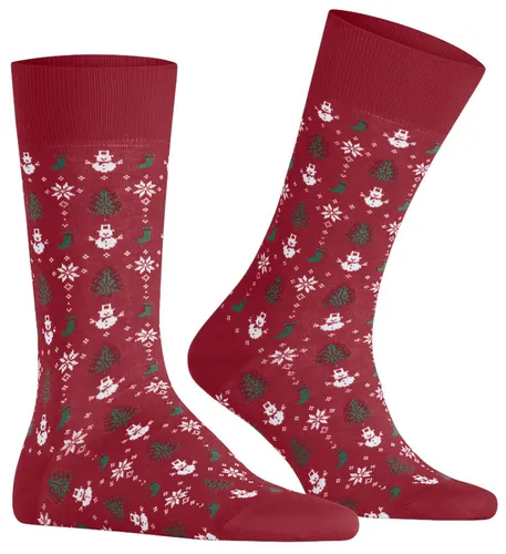 Falke Tagessocke Merry Party (Baumwolle, Weihnachten) rot Herren - 1 Paar