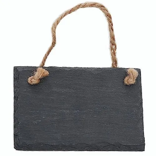 Schiefertafel zum Aufhängen mit Juteband Memotafel Kreidetafel Wandeko (1, 9 cm Tafel)