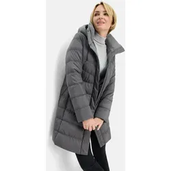 FUCHS SCHMITT Steppkurzmantel Damen, Gr. 46, grau - Funktionsjacke mit modischem Stehkragen, Kapuze mit Fellimitat und Reißverschlusstaschen – ideal für kühle Tage und stilvolle Auftritte.