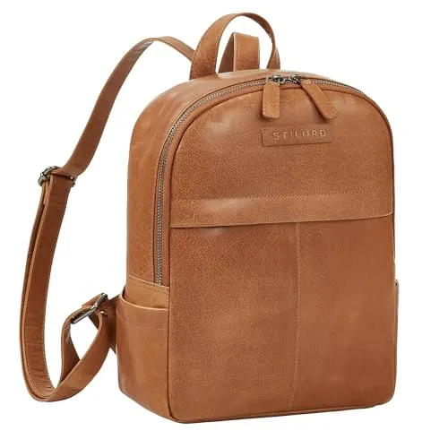 STILORD 'Klara' Eleganter Damen Rucksack aus Echtleder in Tropica-Braun - Vielseitiger Rucksack für Tag und Abend, aus hochwertigem Echtleder für stilvolle Auftritte. Perfekt als Cityrucksack oder Handtasche, mit individuellem Tragegefühl und durchdachter Fächeraufteilung.
