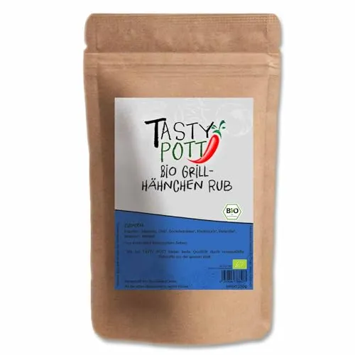Tasty Pott Bio Grillhähnchen Rub 30 Gramm | Kochen & Grillen | Marinieren & Braten | Chicken Hähnchen Huhn Brathähnchen | Nachfüllbeutel Vorteilspackung