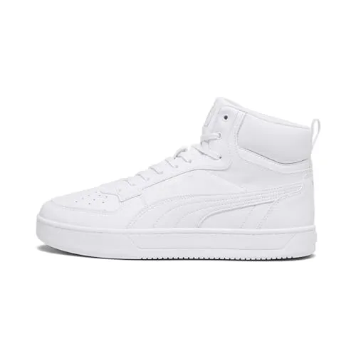 PUMA Unisex Caven 2.0 Mid Sneaker - Weiß Silber, 41 EU - Herren-Sneaker mit komfortablem Stil, PUMA Formstrip und Branding-Details für einen sportlichen Look.