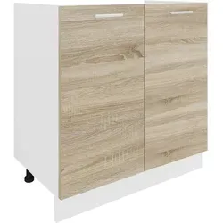 VCM Spülunterschrank | Praktischer Unterschrank mit zwei Drehtüren - Unterschrank fürs Bad mit verstellbaren Füßen, ideal für Spülbecken. Maße: H. 82 x B. 80 x T. 46 cm – perfekt für funktionale Küchenlösungen.