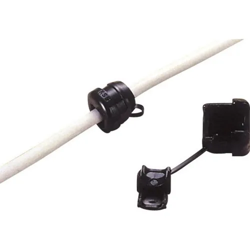 TRU COMPONENTS TC-SRR5R2203 Zugentlastung Klemm-Ø (max.) 7.4mm Plattenstärke (max.) 2.5mm Polyamid Schwarz 100St.