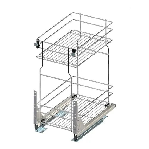woplus Schrankauszug Küche mit Softclose 250mm - Organizer für Küchenschränke mit 2 Etagen und Vollauszug, ideal für effiziente Raumnutzung und einfache Montage.