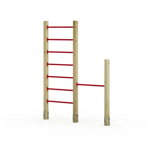 Wickey Turnreck Fit Tumble 308 – Turngerät mit Reck & Holzleiter für draußen, (Geeignet für Kinder ab 3 Jahren & Erwachsene bis 100 kg, fördert Kraft, Gleichgewicht & Beweglichkeit), Sicheres Familiengerät mit Sport- & Spielwert