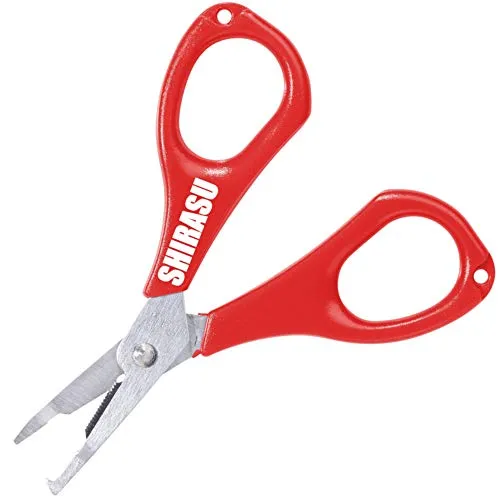 Balzer Shirasu Schere mit Sprengringzange - Angelschere zum Spinnfischen, Schnurschere für Geflechtschnüre & Monoschnüre, Angeltool, Multitool