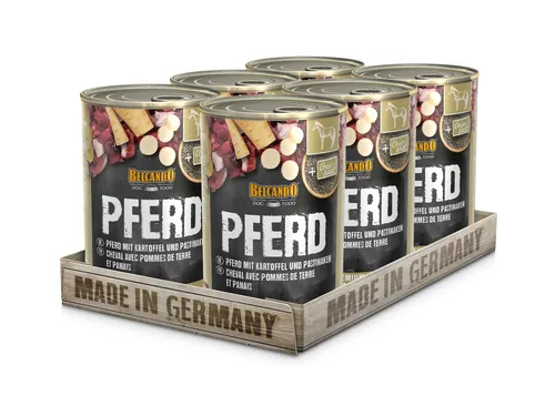 BELCANDO Pferd mit Kartoffeln und Pastinaken 6x400g Hundefutter Nassfutter Hund