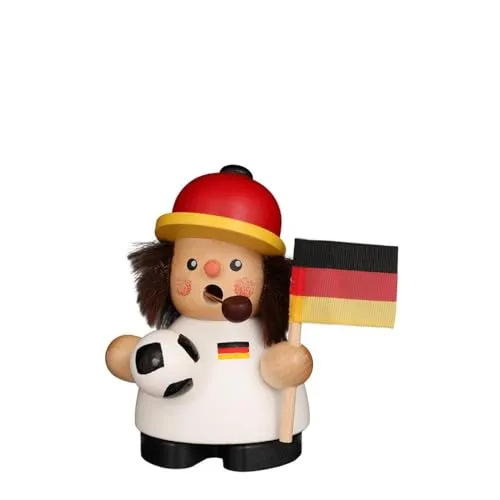Christian Ulbricht Räuchermännchen Fußballer - 9 cm - Traditionelles Räuchermännchen aus dem Erzgebirge, handgefertigt und liebevoll gestaltet. Ideal für Sammler und als einzigartiges Geschenk zu besonderen Anlässen.