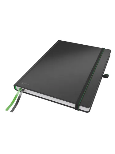 Leitz 44720095 Notizbuch liniert Schwarz - Notizbuch in Premium-Qualität mit 80 Blättern im DIN A4 Format, bietet innovative Eigenschaften für optimale Organisation und besticht durch attraktive Lederoptik.