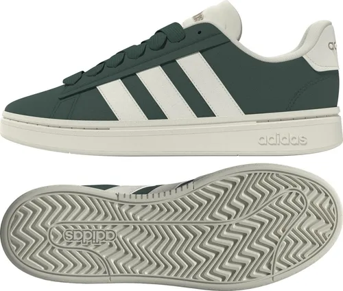 adidas Herren Grand Court Alpha 00s Sneaker - Collegiate Green Off White Gum 3, 42 EU - Herren-Sneaker mit normaler Passform und Schnürverschluss, aus Kunstleder für ein weiches Tragegefühl und stilvolles Design.
