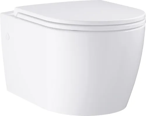 Grohe Wand WC spülrandlos Start Round - Wand-WC in alpinweiß, spülrandlos für hygienische Reinigung und modernes Design, inklusive WC-Sitz.