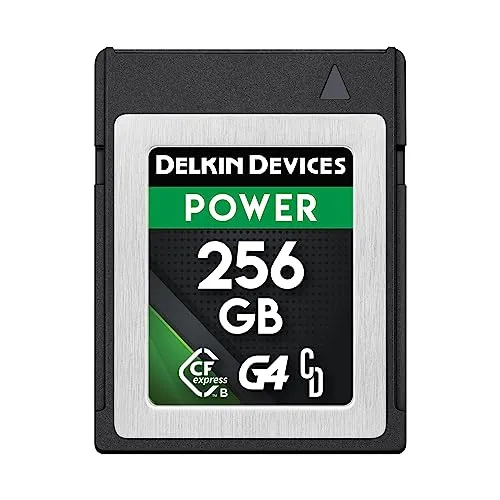 DELKIN CF Express Typ B G4 256GB - Speicherkarten für hohe Ansprüche: Ideal für 8K, 6K & 4K Videoaufnahmen mit bis zu 1780 MB/s Lesegeschwindigkeit und 1700 MB/s Schreibgeschwindigkeit.